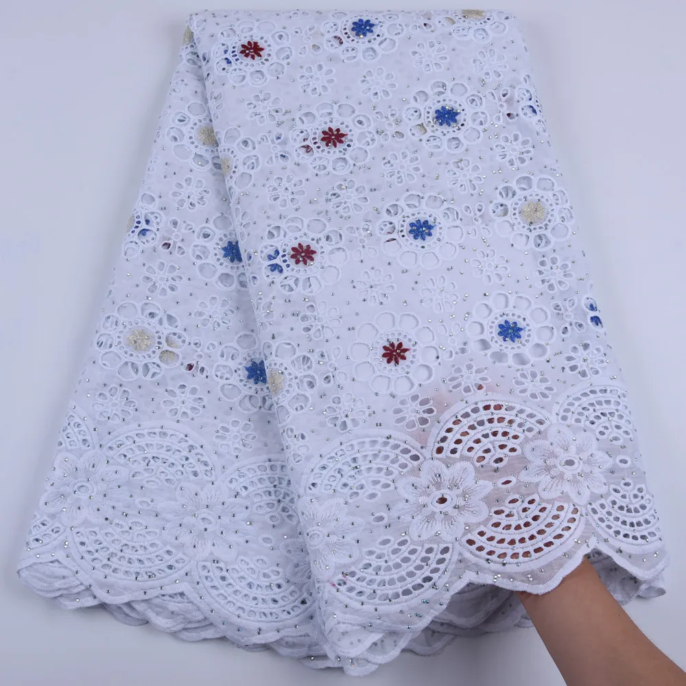 Новейшая польская 100% хлопковое кружево швейцарская вуаль африканская сухая