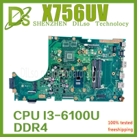 kefu x756uv motherboard is suitable for asus x756uv x756uak x756uxm x756uqk x756uw laptop i3 6100u cpu ddr4 100 test ok