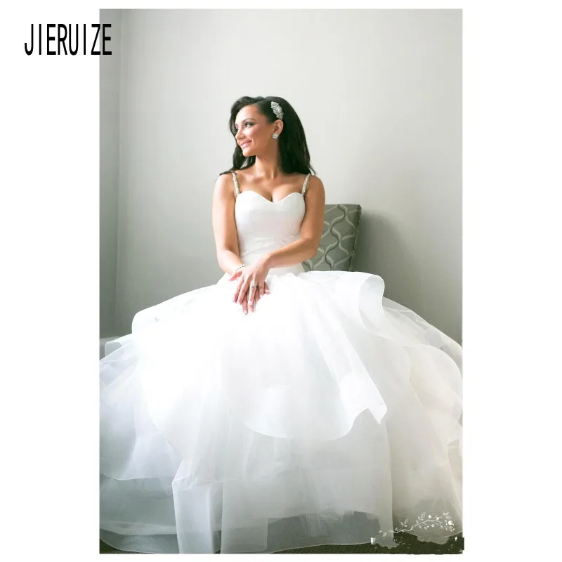 JIERUIZE простые женские свадебные платья со шнуровкой на спине Vestido De Noiva|Свадебные