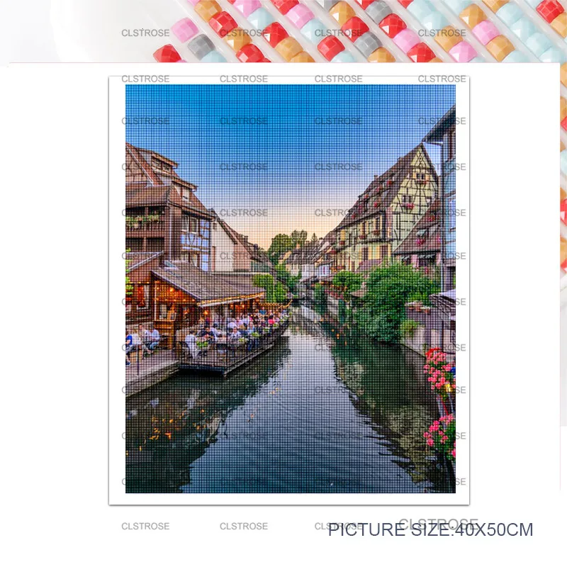 

Diy Beautiful Landscape Diamond Painting Pink Green Home Decoration Square Diamond Round Diamond Modern Home Living Room Decor