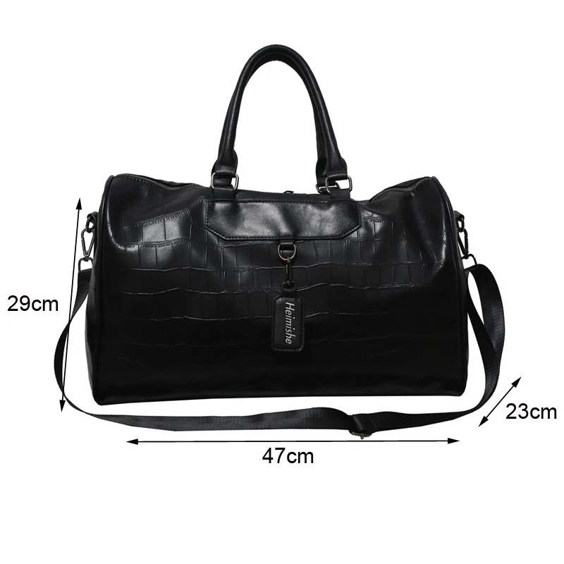 Men's Fashion Brand Soft Leather Hand Luggage Bag Business Trip Travel Storage Bag Training Sports Fitness Bag Women