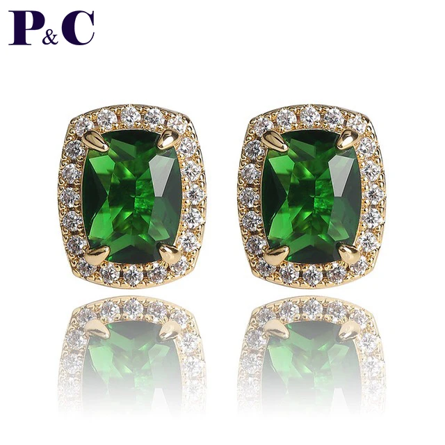 Серьги гвоздики квадратные с фианитами 12 цветов|Серьги-гвоздики| |