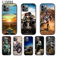 retro moto cross motorcycle for apple iphone 12 11 xs pro max mini xr x 8 7 6 6s plus 5 se 2020 black cover phone case