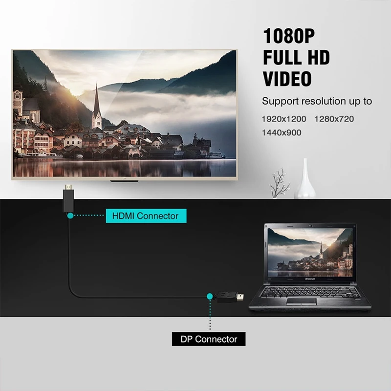 DP кабель displayport hdmi адаптер для кабеля Папа папа dp преобразование аудио видео ПК HDTV