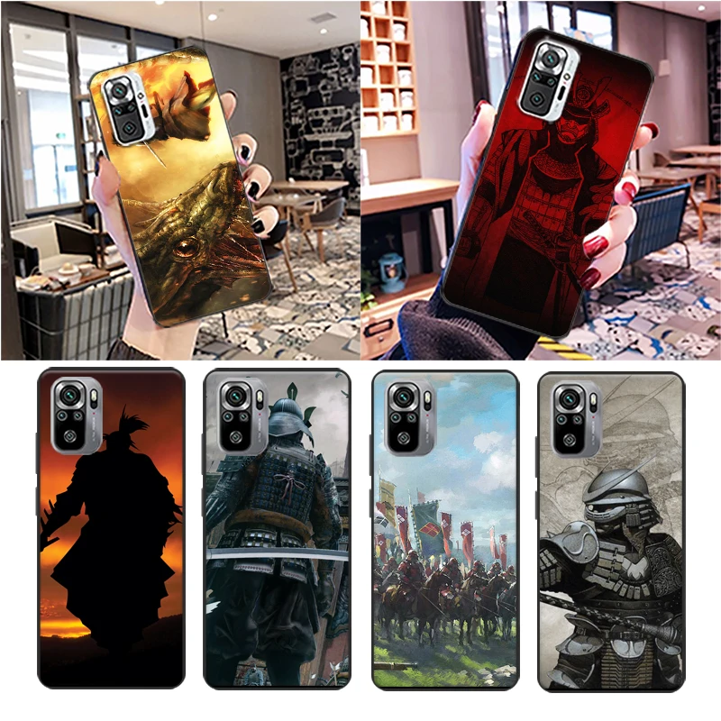 

Japanese Samurai Phone Case For Xiaomi Redmi Note 10T 10 10S Pro MAX 4G 5G 10X Pro Back Cover Soft TPU Carcasa Coque Cases