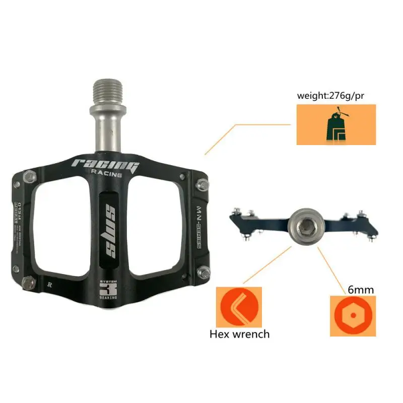 

Aubtec SHANMASHI Aluminum Alloy Bicycle Pedal Platform Road Bike Pedals Ultralight MTB 3 Bearings Non-slip