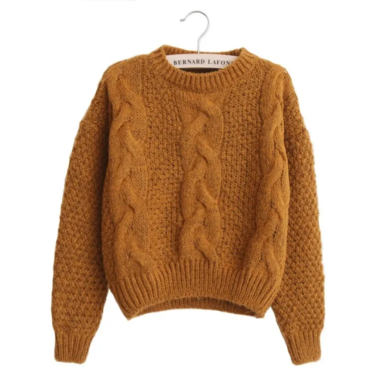 0 3 женские свитера Теплый пуловер и джемперы Crewneck из мохера Twist Pull Джемперы
