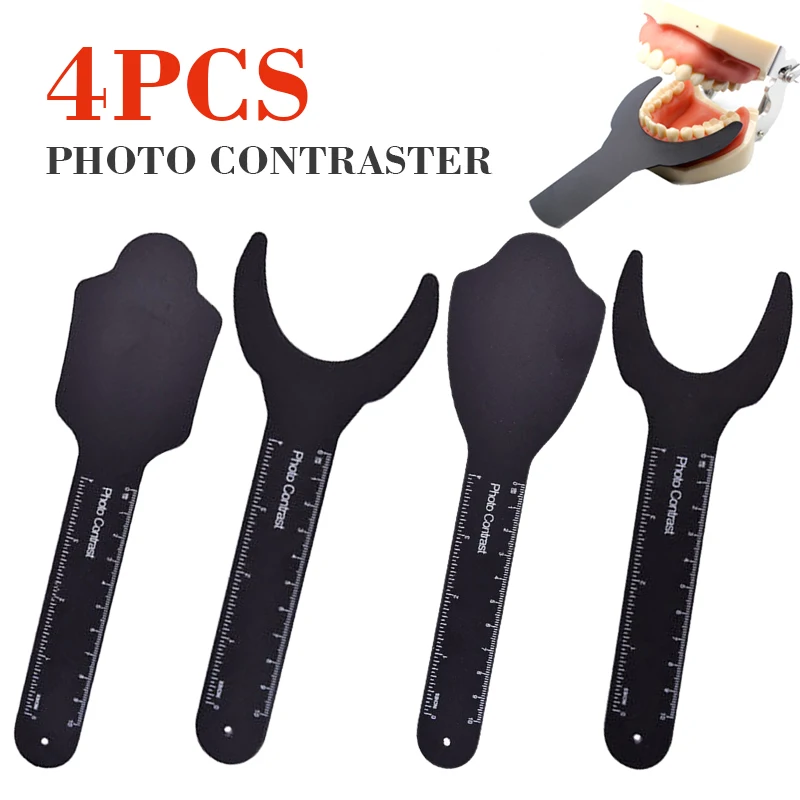 

4pcs/set High Fiber Dental Photo Contrast Board Photography Black Background Board Palatal Contraster Dentist Tools