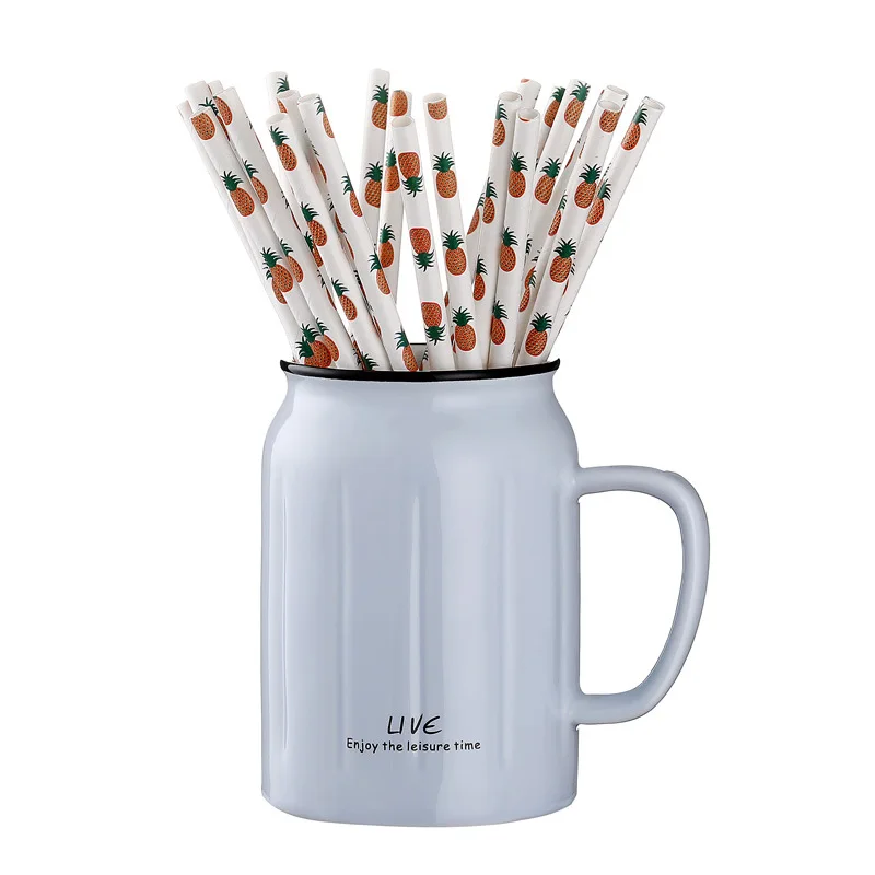 25 шт. фрукты тема Бумага соломы (клубника ананас усы моделирование вечерние