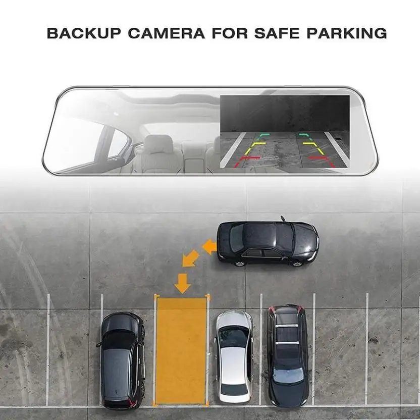 Сенсорный экран Экран Зеркало заднего вида видеорегистратор HD 1080P 5 дюймов