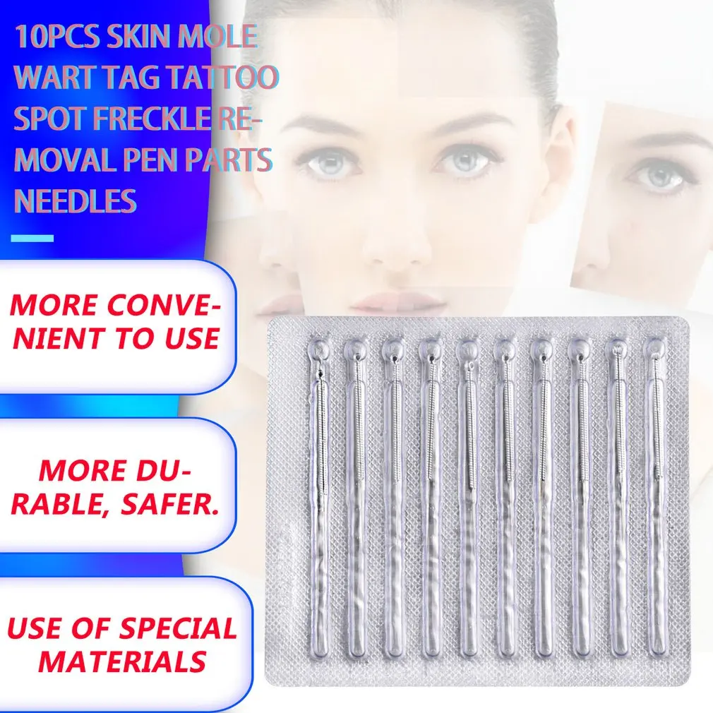 

Spot Remover Dedicated Freckle Removal Needles Skin Mole Wart Tag Tattoo Removal Pen Parts 10Pcs Needles & Needles Head & Cap