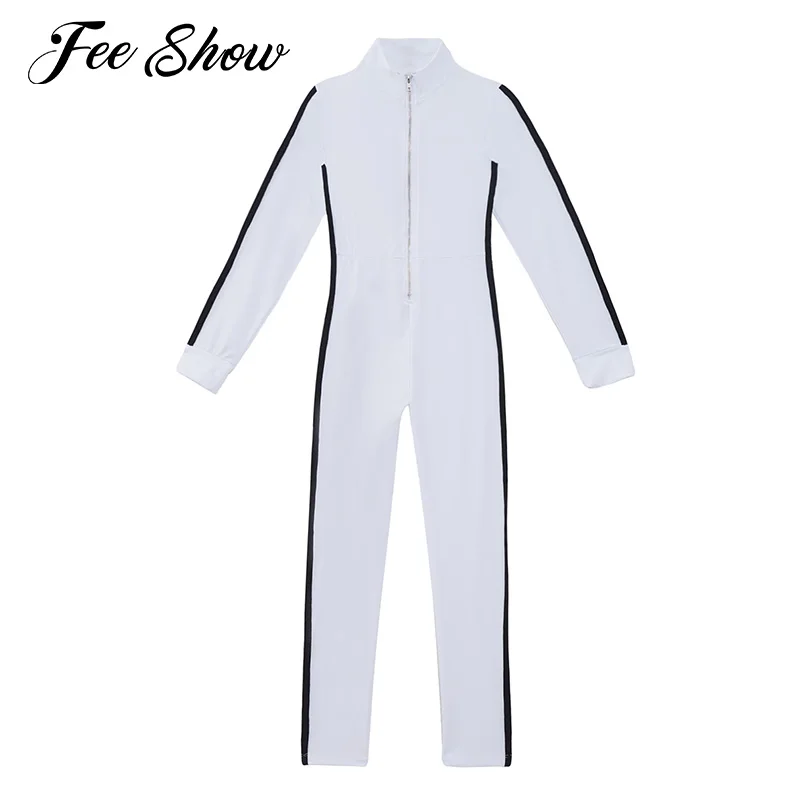 

Комбинезон детский спортивный, с высокой талией и воротником-стойкой