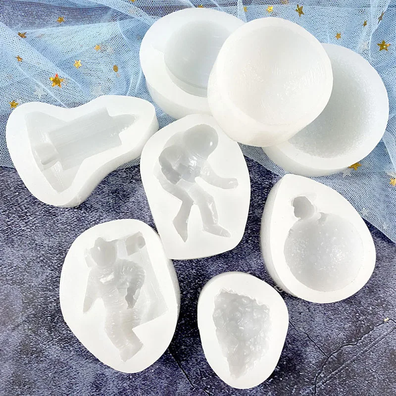 Мультяшный астронавт космический корабль планета силиконовая форма космическая