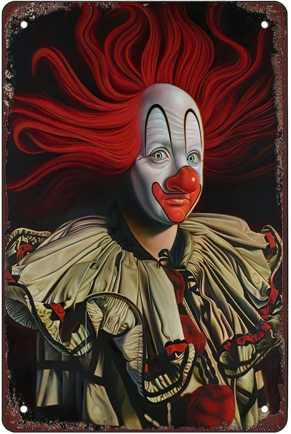 

Rosefinch Stone Circus Clown, Joker‘ Retro Funny Metal Sheet Signs, Wall Decoration, Size:8 x 12