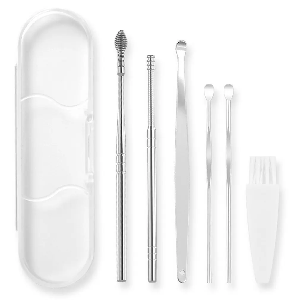 

6pcs Ear Picking Tool Portable Stainless Steel Ear Picking Set Ear Picking Cleaner Adult Children Ear Picking Spoon