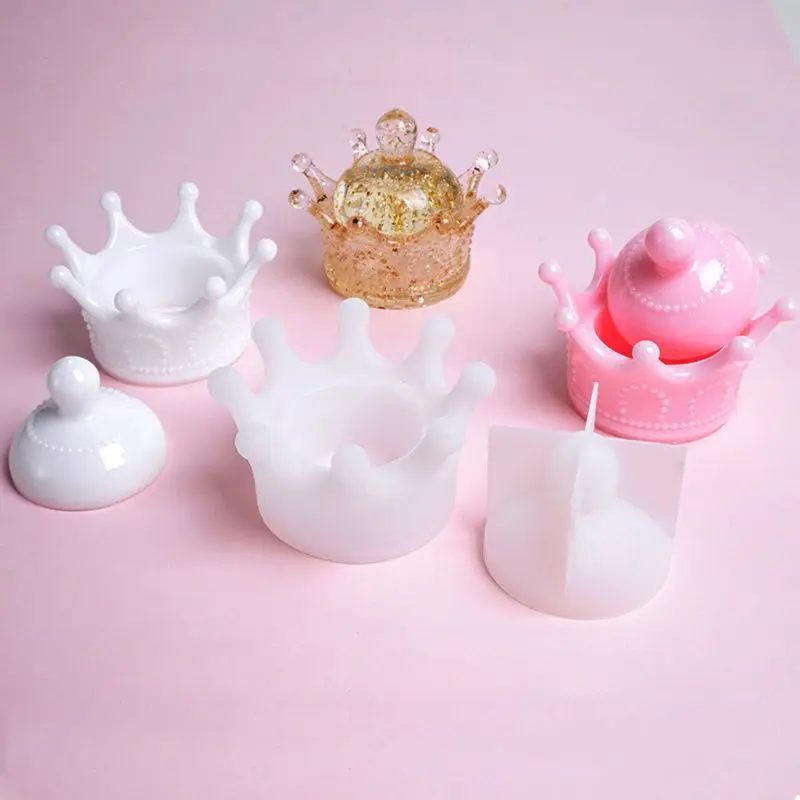 DIY Cute Crown Jewelry Storage Box Epoxy Resin Casting Silicone Mold Craft Tools | Украшения и аксессуары