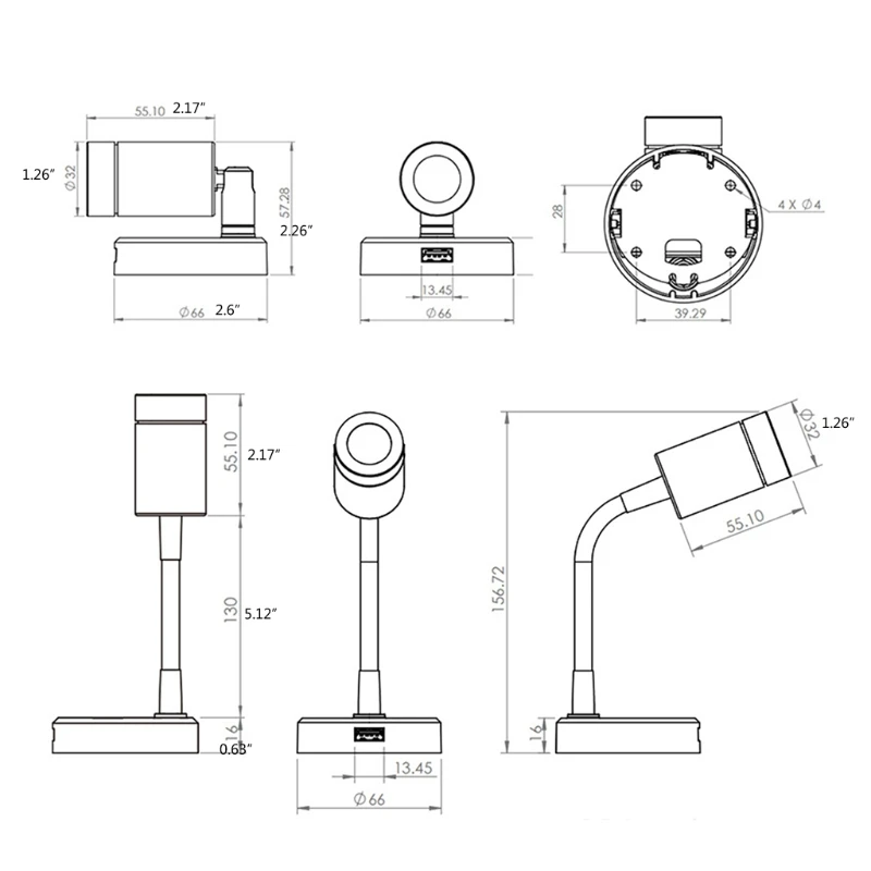

A5KD Multifunctional LED Light 10-30VHousehold Bedroom Light Yach tInterior Boat Reading Light Rotatable Wall Lamp