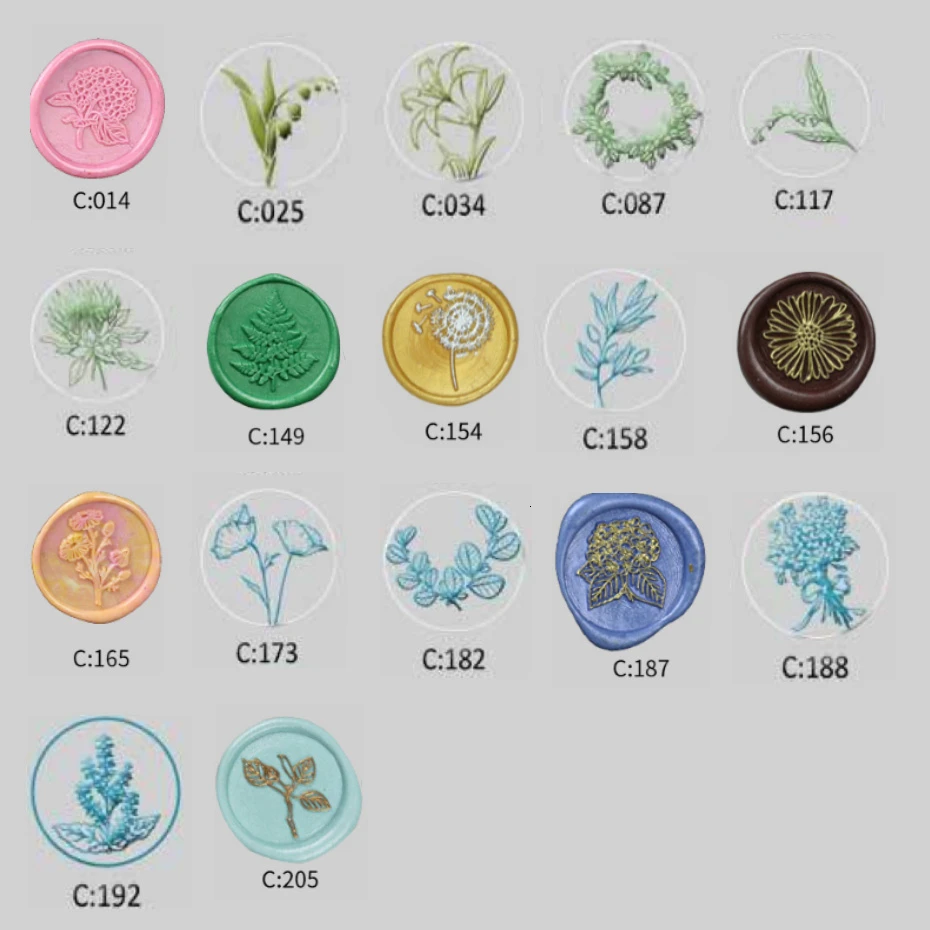 Завод цветок печать набор восковых печатей с ретро Античная герметизирующий