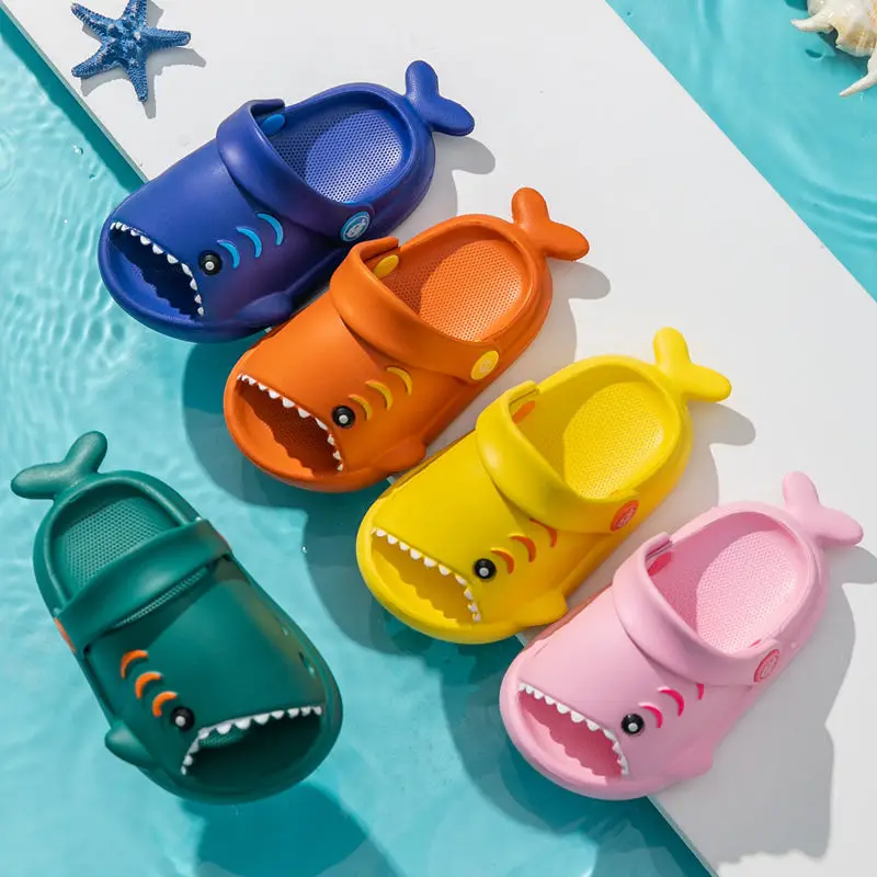 

Baby Shoes Cute Shark Slippers Cartoon Animal Shoes Boys Girls Garden Clogs Children Summer Clogs Kids Open Toe Beach Slippers