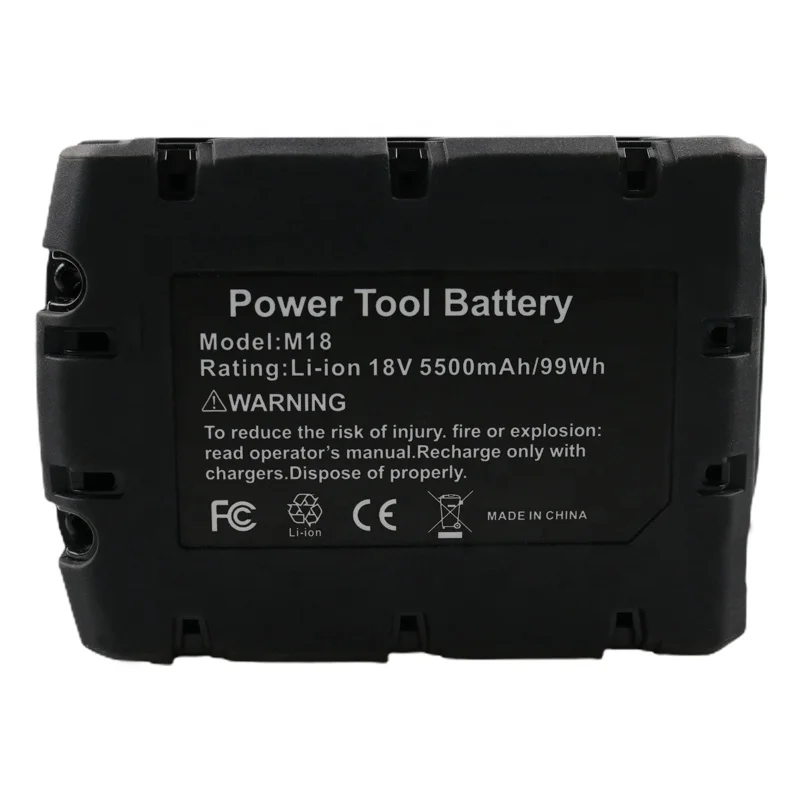 

Replacement for Milwaukee 18V 5.5Ah Li-ion Rechargeable C18B Li18 M18B XC Power tool battery for Milwaukee 18V drill battery
