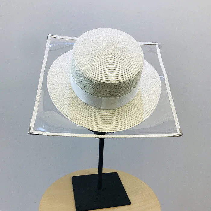 

2020 New summer hip hop unisex sun hat casual vacation straw hat women square wide brim Beach jazz men women