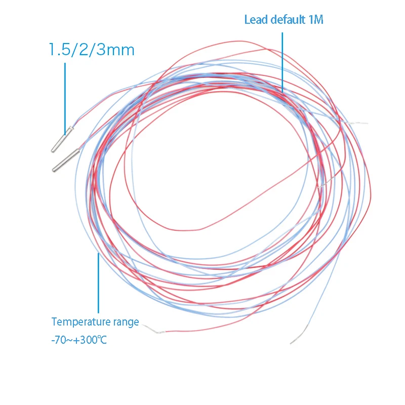 Миниатюрный датчик температуры PT100 2 шт. диаметр трубки 1 5/2/ 3 мм ультрамаленькая