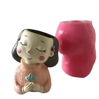 handmade cement plaster resin vase candlestick mold home decoration craft flower pot silicone vase mould