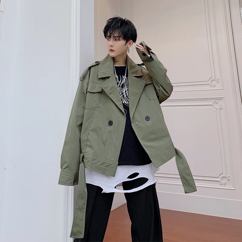 Осенне-зимний мужской стилист волос красивый двухцветный свободный пиджак