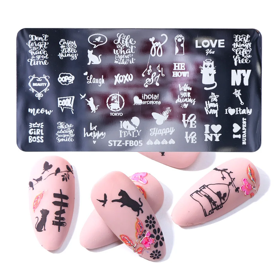 

Hot Style Nail Plate Classic Popular Space Christmas Tree Leaf Snowflake Nail Transfer Template Nail Stamper Nail Art Template