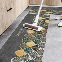 new modern kitchen mat fashion gold leaf kitchen rug super absorbent door mat washable anti slip home decor carpet for kitchen
