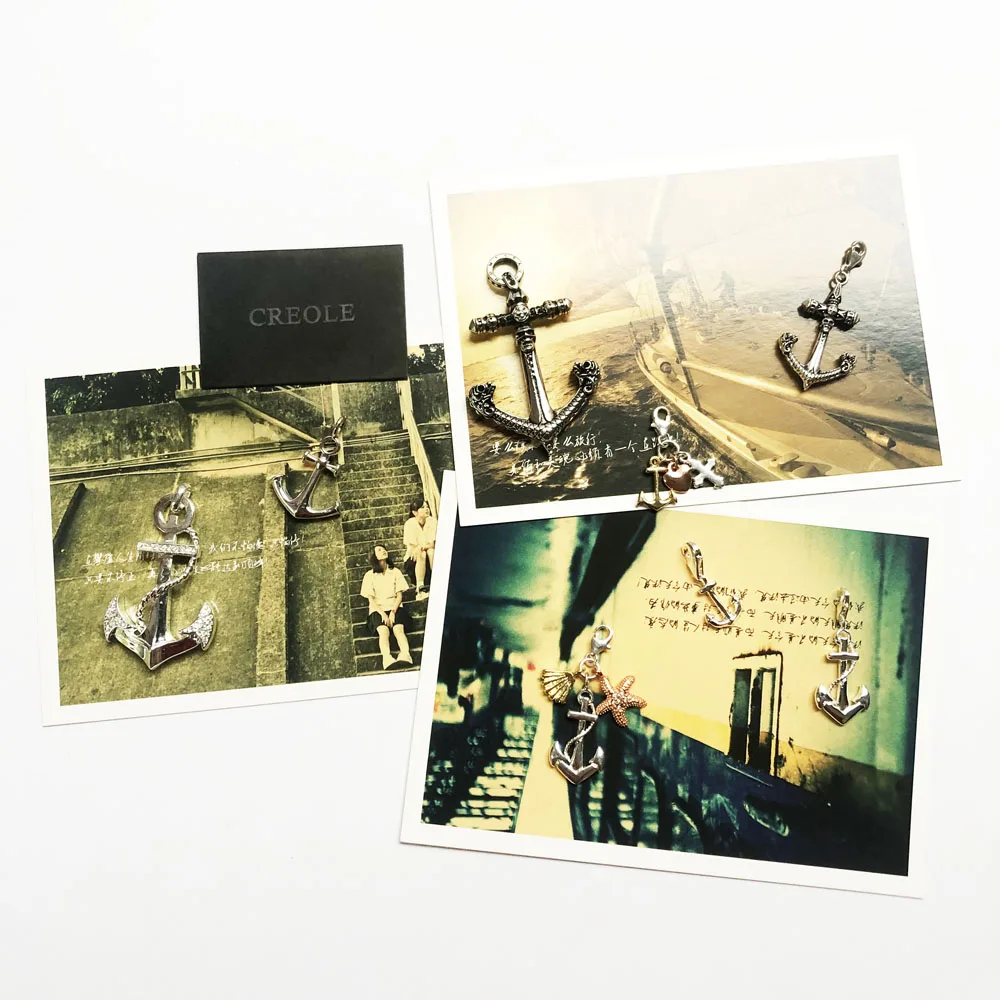 Ожерелье с подвеской в виде черепа якоря веры сердца океана лето 2019 уличные