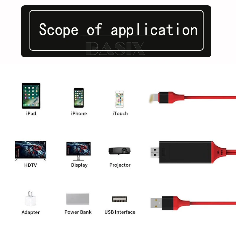 HDMI-совместимый кабель для Apple IPhone X 8 Plus 7 6 6s 5 5s 5S осветительного кабеля адаптер HDTV TV
