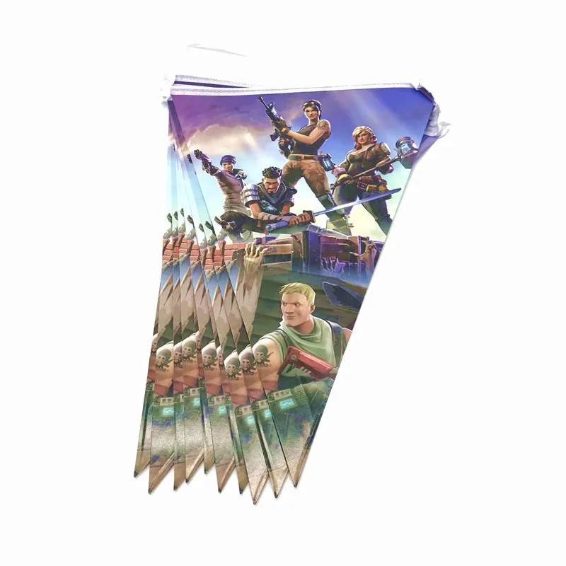 Flags-10PCS 24 шт./лот, популярная игра, ночь в крепостях, топпер для кексов, детские украшения на день рождения, вечерние украшения для детской вечеринки - Цвет: Flags-10PCS