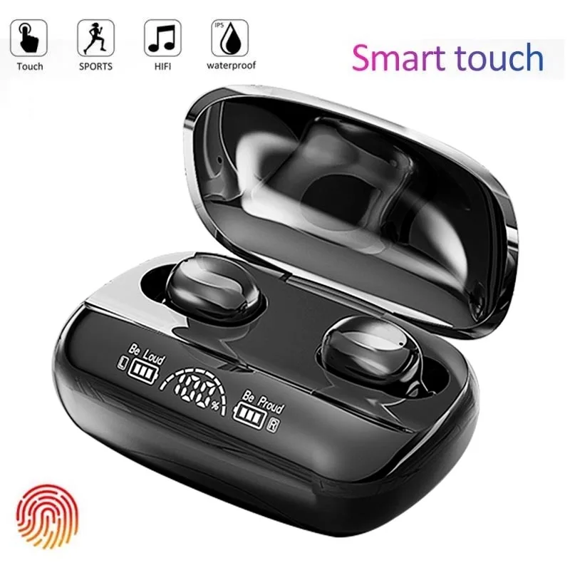 

TWS Bluetooth-compatible Earphone Wireless Headphone Stereo Headset Sport Earbuds Microphone With Charging Box For Smartphone