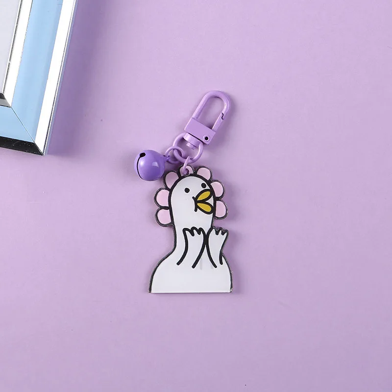 

Cute Korean Version Of Duck Keychains Girl's Heart Airpods Headphone Set Accessory Key Chain Small Gift Pendant Key Rings