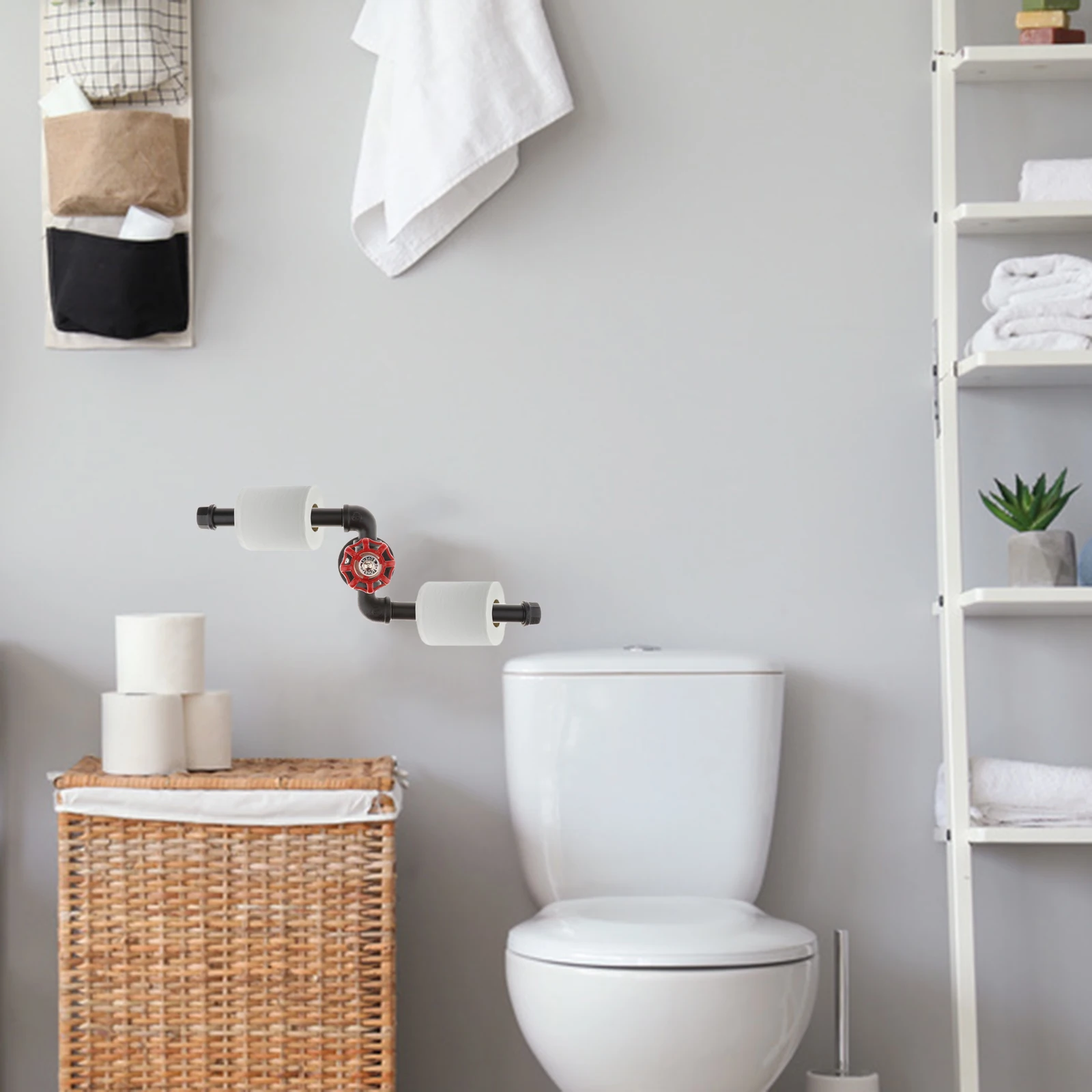 

Vintage Style Towel Bar Iron Bathroom Hardware Towel Hanger, Installing Screws Included, Wall Mounted Black