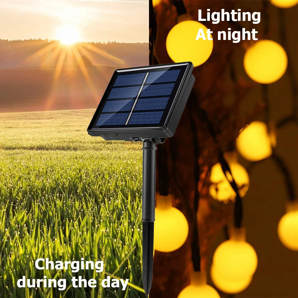 Рождественские огни Солнечный Шар гирляндой Водонепроницаемый освещение внутри