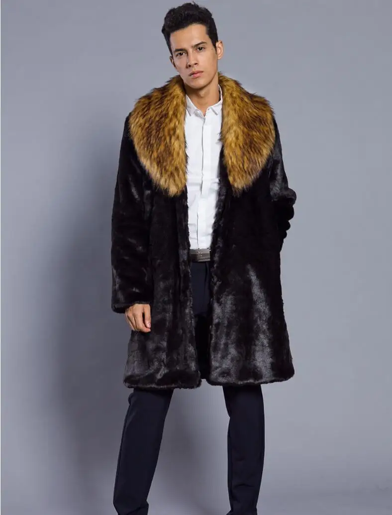 Осенняя куртка из искусственной норки мужская зимняя с длинным рукавом теплое