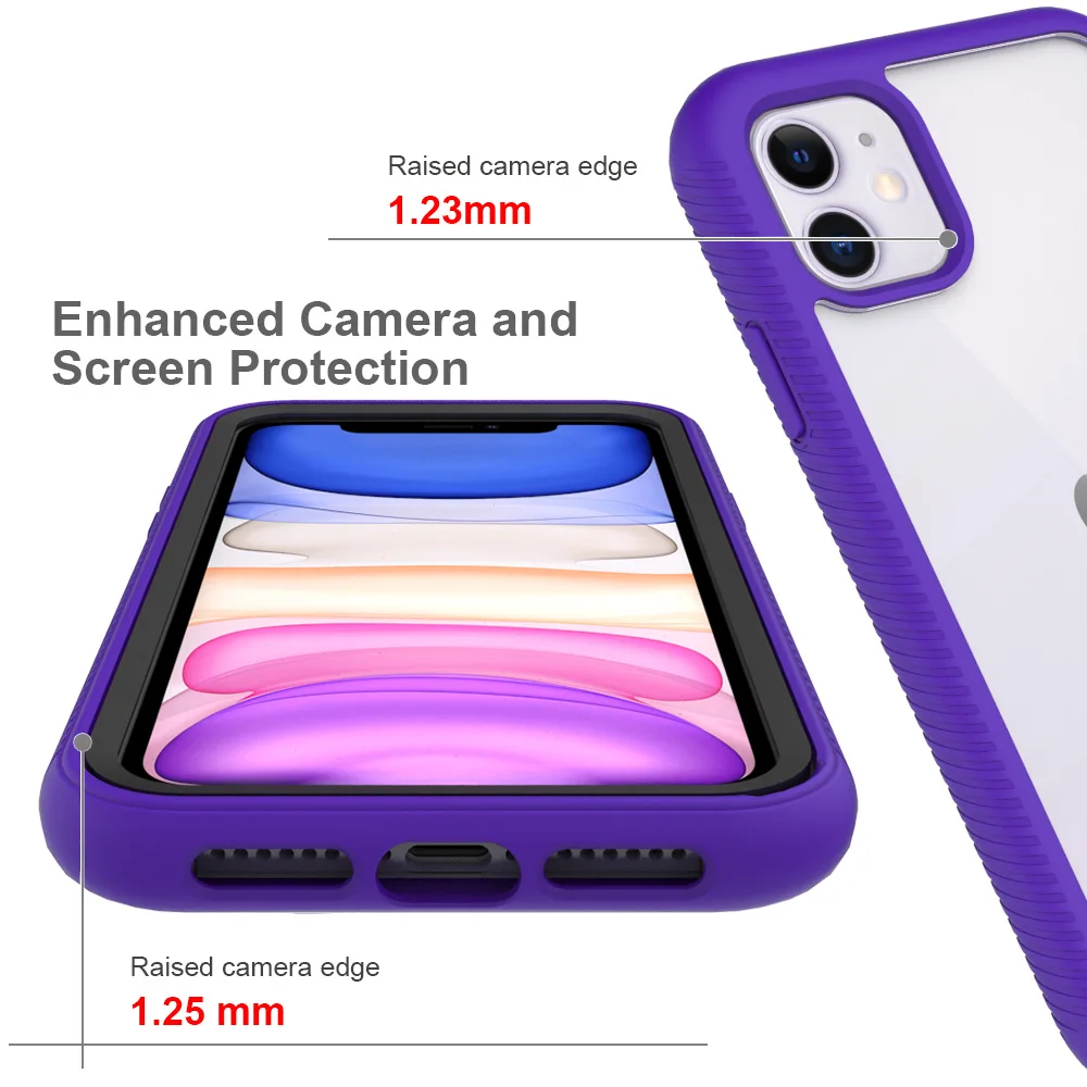 Luxury Border Two in one Phone Case For iPhone X XS XR 12 11 13 MiNi Pro Max SE 6S 6 7 8 Plus 2020 Shockproof Transparent Cover