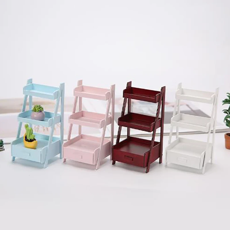

Hot Sale！1/12 Dollhouse Miniature Mini Wooden Flower Stand Doll Accessories Toy Model Kitchen Garden Storage Rack Kids Gift