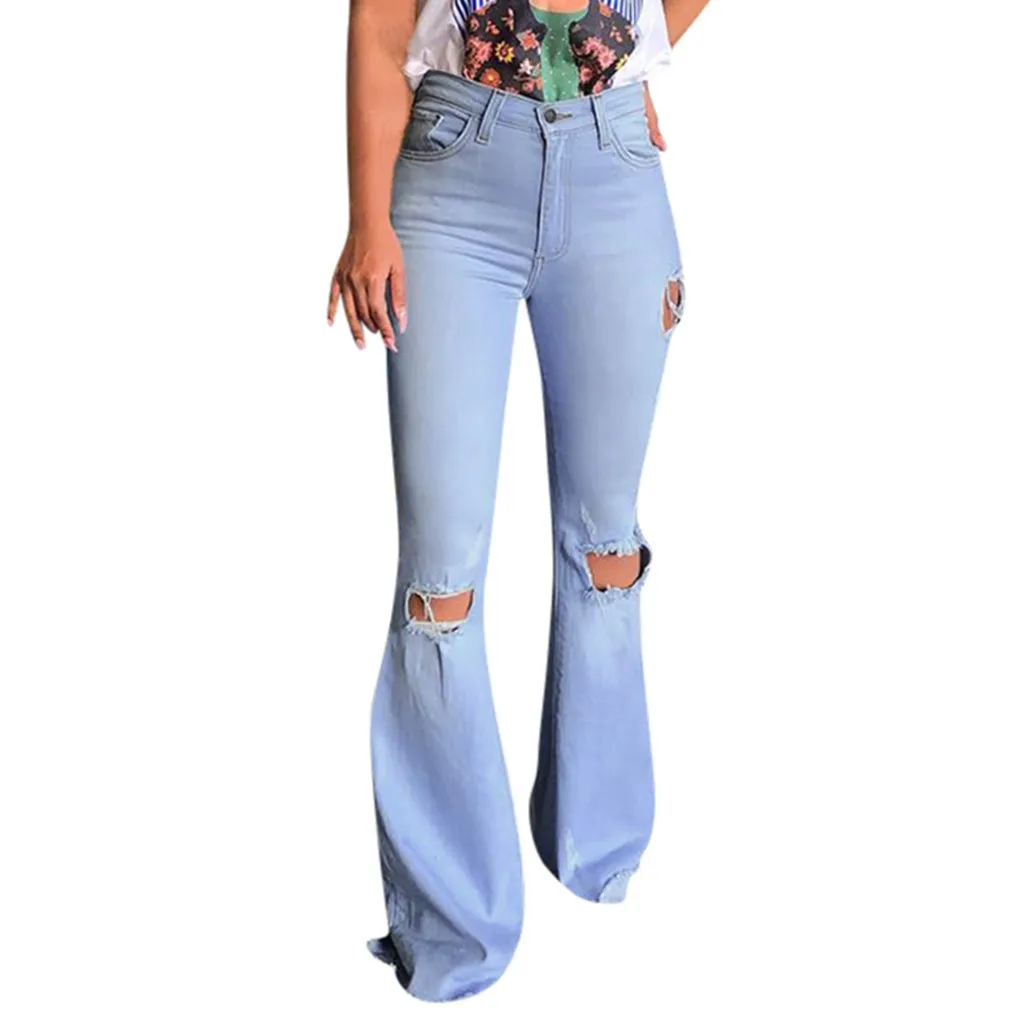 SAGACE Skinny Jeans Woman High Waist Denim Wash Plus Push Up Trousers 2020 Fashion Solid Bodycon Warm Female HOLE |