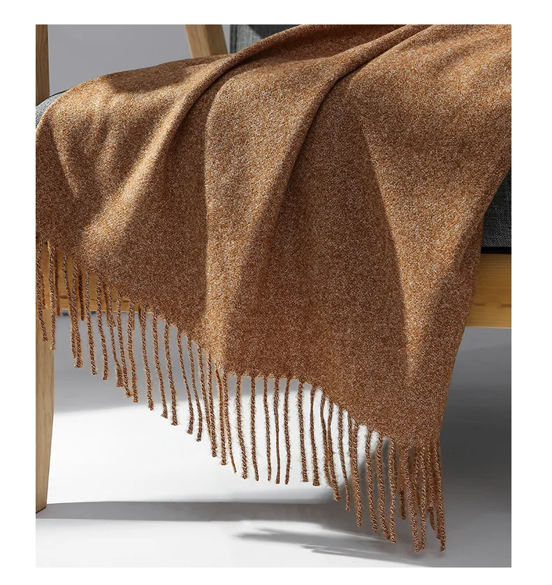 Cashmere Scarf Women Winter Solid Long Pashmina Shawl Female Soft Warm High Quality Large Bandana Blanket Blue,Orange,Khaki