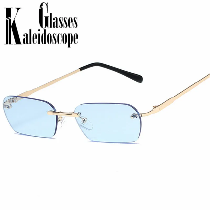 Солнцезащитные очки без оправы UV400 для мужчин и женщин прямоугольной формы