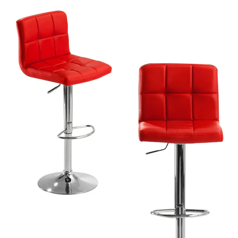 

2pcs Modern Fashion Bar Chair Soft PU Leather Barstool Chair Swivel Adjustable High Stool Kitchen Living Room HWC