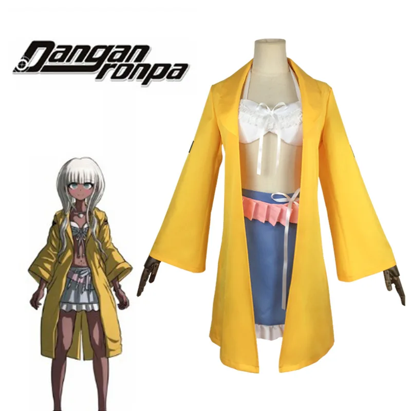 Danganronpa V3 Косплей Костюм Killing Harmony Angie Yonaga униформа для женщин пальто юбка наряд