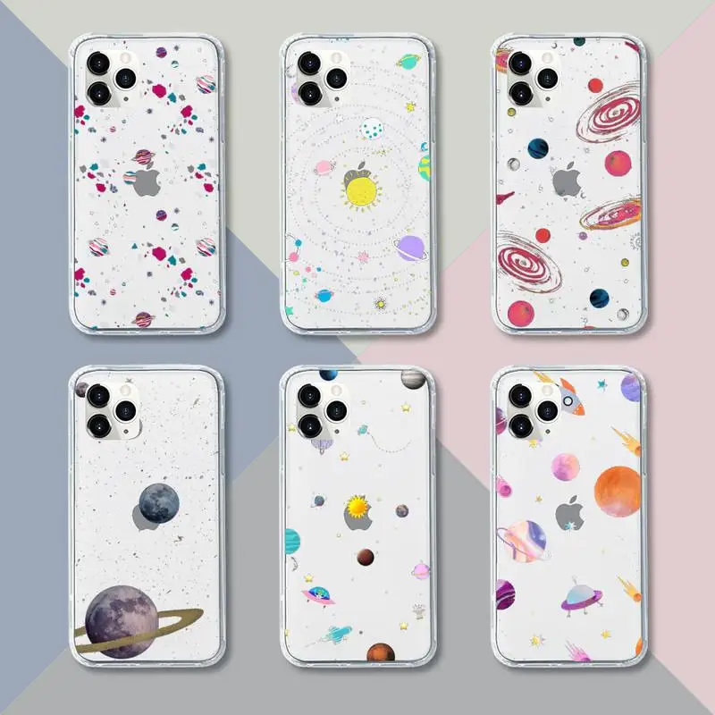 

Starry Universe Phone Case Transparent For iPhone 13 12 11 pro mini XS XR X max 5 6 s 7 8 plus Soft Clear Mobile bags