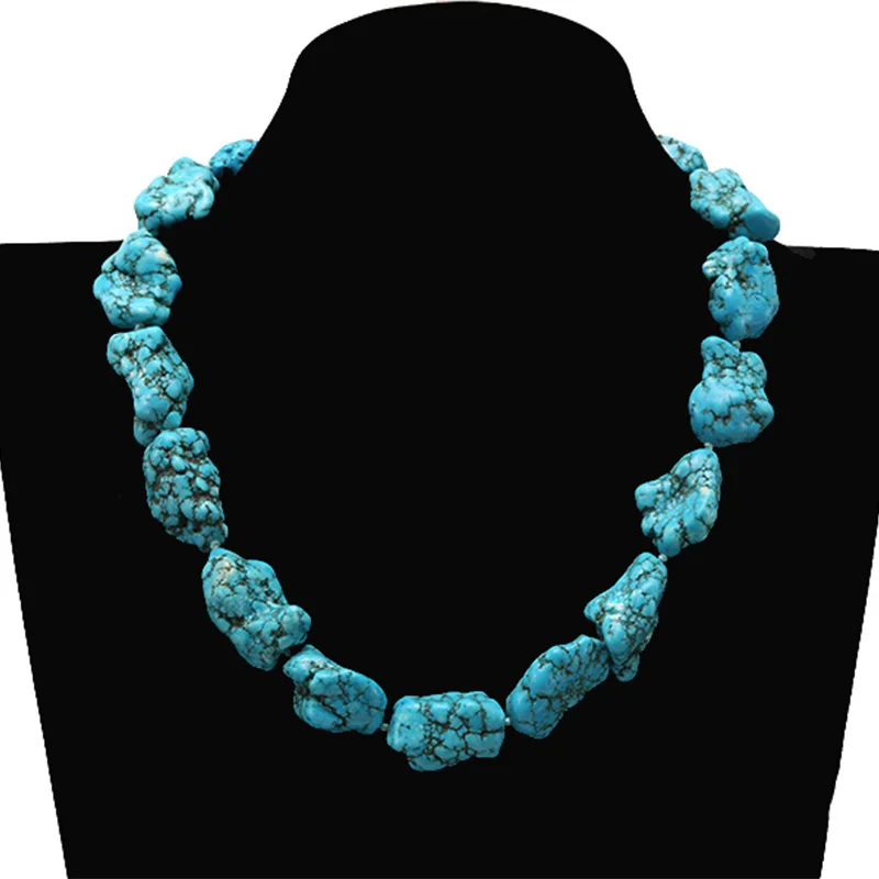 

20x25-25x30mm Baroque Blue Turquoise Necklace