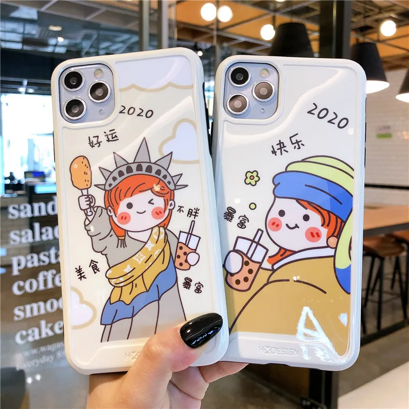 Милый мультяшный чехол для телефона Lucky подходит IPhone 11 Pro XS Max X Xr7 8 6S Plus Новый
