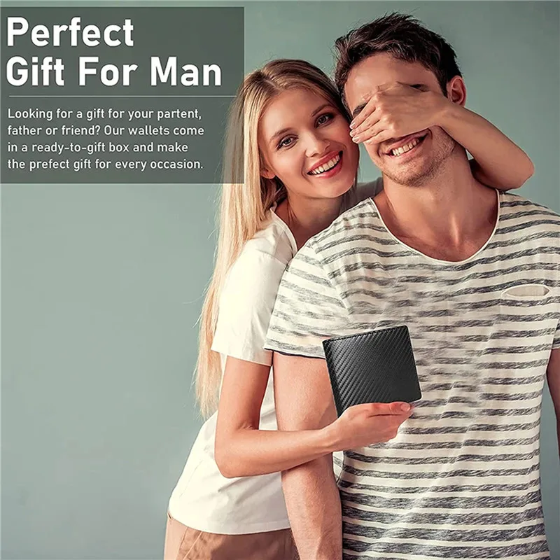 

Men's Wallet High Quality Carbon Fiber PU Leather Wallets Bank Credit Card Case ID Holders Male Coin Purse Pockets