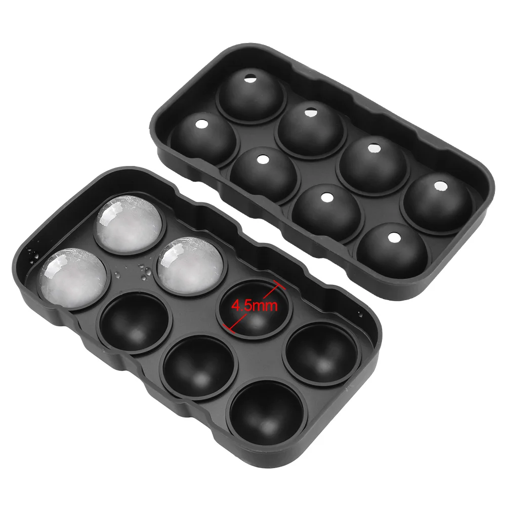 

Ice Cube Ball Maker Mold With Funnel Bar Accessiories Kitchen Tools Ice Sphere Mold 8 Cavity Silicone Ice Ball Tray